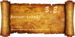 Berner Enikő névjegykártya